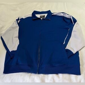 Vintage Champs Blue and White Zip Up Sweater Men’s